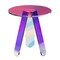 17.7” Round Iridescent Acrylic Transparent Rainbow Side Coffee End Table for Living Room